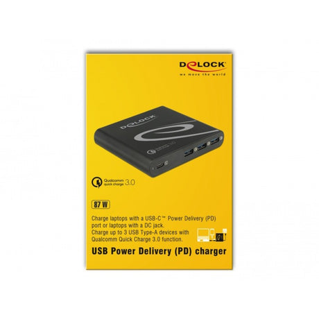 Delock Chargeur USB 1x USB Type-C + 3x USB Type-A (noir)