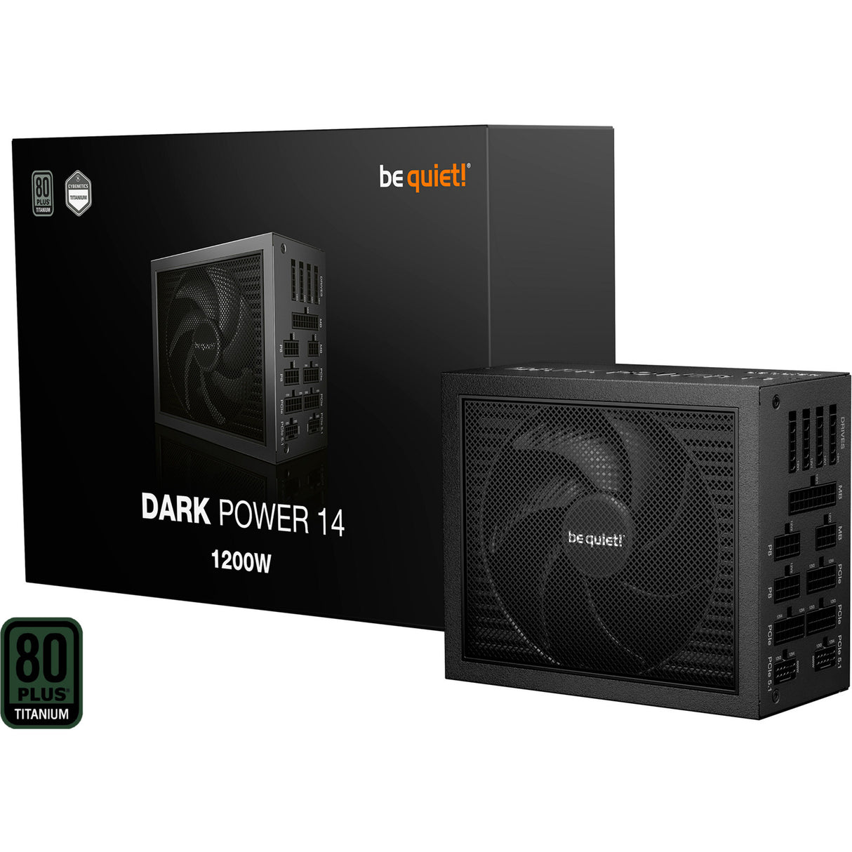 Soyez silencieux! alimentation modulaire dark power 14 de 1 200 watts (noir, 2x 12v-2x6, 4x pcie)