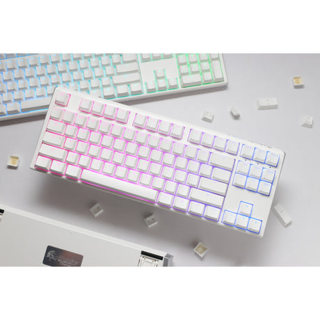 Clavier mécanique Ducky One 3 Classic Pure White Tkl RVB (blanc, disposition américaine (QWERTY), Cherry MX Speed Silver, 80 % (TKL), LED RVB, PBT double-shot, remplaçable à chaud, mécanique charlatan)