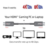 Club 3D Câble unidirectionnel certifié AOC HDMI 2.1 ultra haut débit mâle-mâle (noir, 10 mètres, 4K 120 Hz, 8K 60 Hz, 48 Gbit/s)