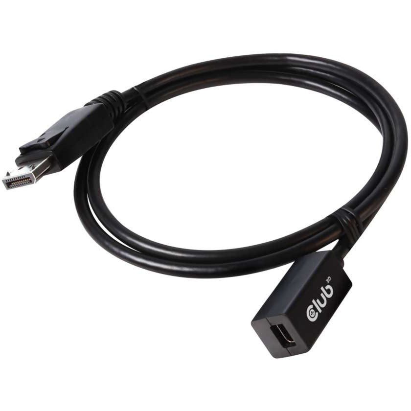 Câble d'extension Club 3d mini displayport > displayport 1.4 (mâle) (noir, 0,1 mètre)