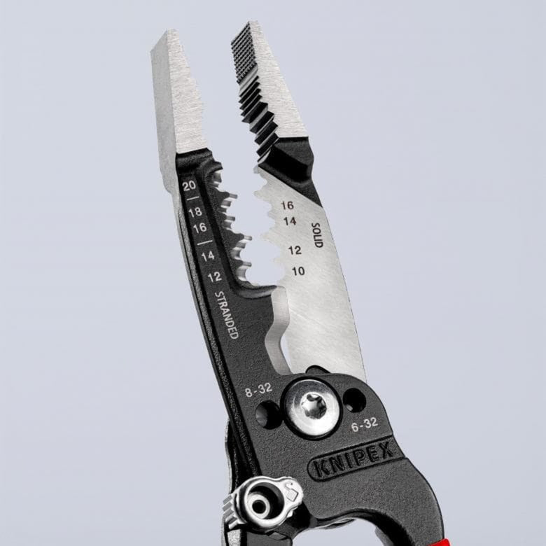 Pince multifonctionnelle à dénuder Knipex | pour électricien | modèle américain | plastifié - 13 71 8