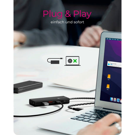 Icy box ib-hub1436-cpd hub USB (noir, 2x USB-A, 2x USB-C)