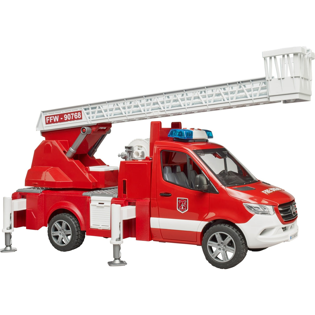 Camion de pompiers Bruder avec échelle et pompe à eau + lumière et son
