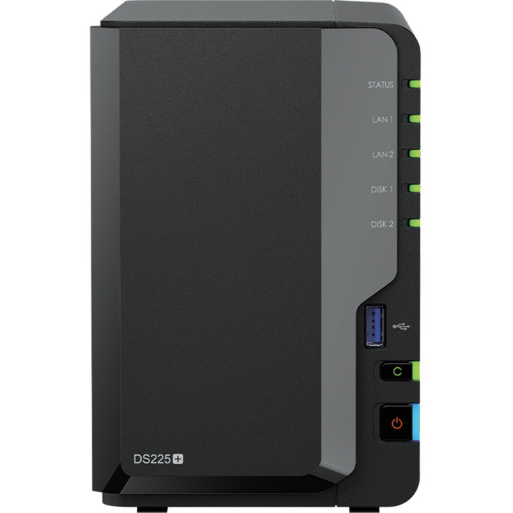 Synology diskstation ds225+ nas (noir, 1x LAN 1 Go, 1x LAN 2,5 Go, 2x USB 3.2 gen 1)