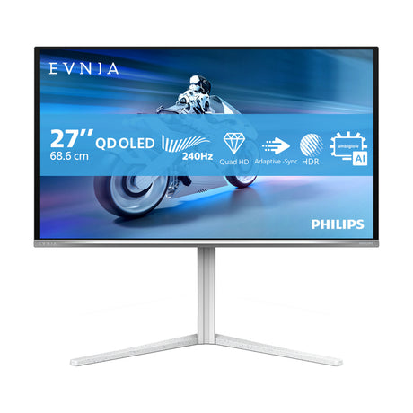 Philips Evnia 6000 27m2n6501l 00 Moniteur de jeu 26,5 (blanc, 2x HDMI, port d'affichage, USB-A, USB-B, G-sync, 240 Hz, QD-OLED)