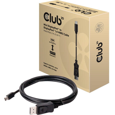 Câble Club 3D mini displayport > displayport 1.4 hbr3 (noir, 2 mètres)