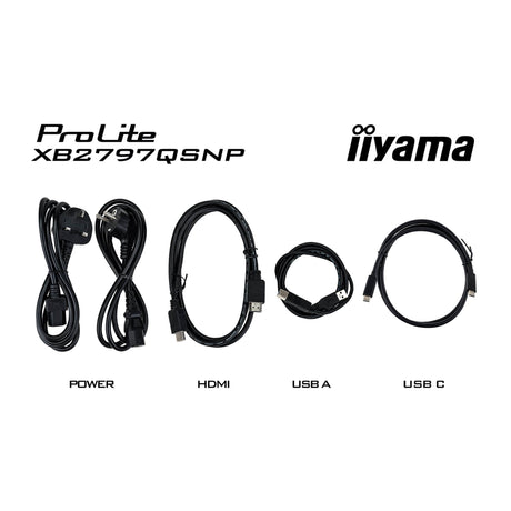Iiyama prolite xb2797qsnp-b1 27 monitor (zwart, hdmi, displayport, 2x usb-a, 2x usb-c, rj-45)
