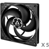 Ventilateurs de boîtier Arctic p14 (noir, 5 pièces, 140 x 140 x 27 mm)