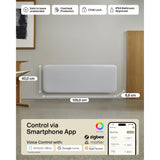 Panneau chauffant wifi Mill steel pa1300wifi4, convecteur 1300 watts (blanc, wifi 2,4 ghz (wifi 6), bluetooth 5.2, zigbee 3.0 + app)