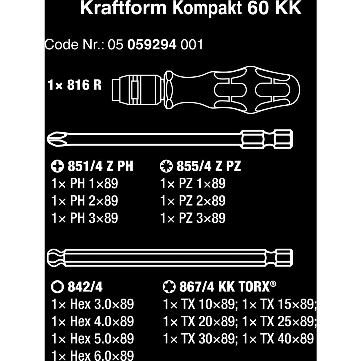 Waa Kraftform kompakt 60 kk, 17 pièces