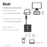 Club 3D USB-C bidirectionnel vidéo + données + commutateur PD commutateur USB (noir)