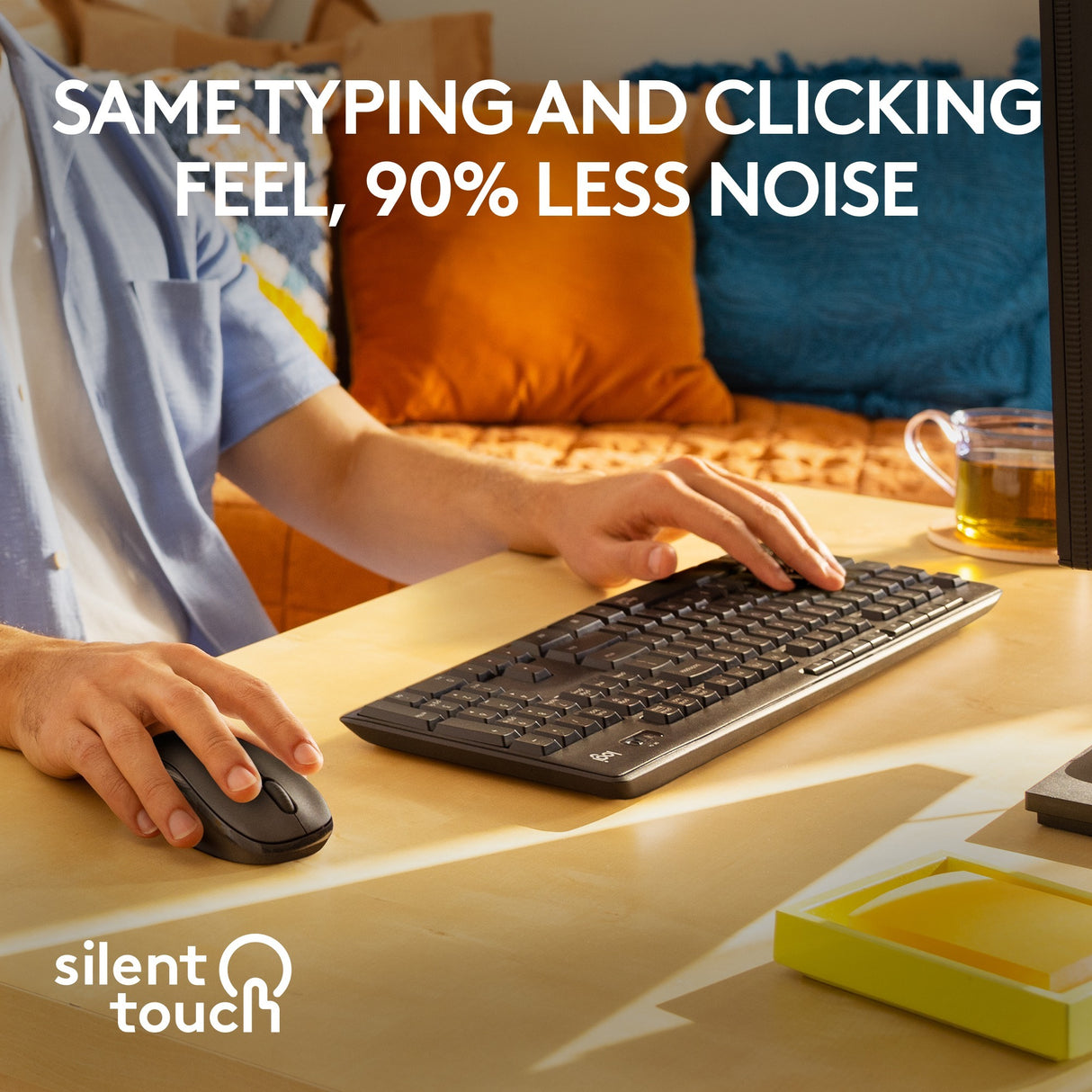 Logitech mk295 ensemble clavier et souris sans fil silencieux (noir, disposition internationale américaine (qwerty), 100 %)