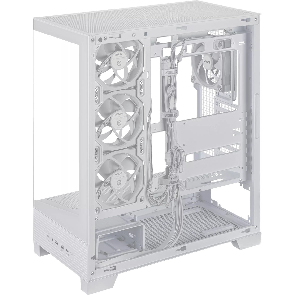 Boîtier tour midi Asus a31 plus (blanc | 2x USB-A | 2x USB-C | verre trempé)
