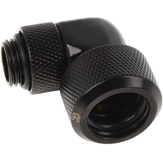 Alphacool eiszapfen Raccord à compression pour tube dur 16 mm, raccord G1 4 rotatif à 90° (noir, moleté, noir profond)