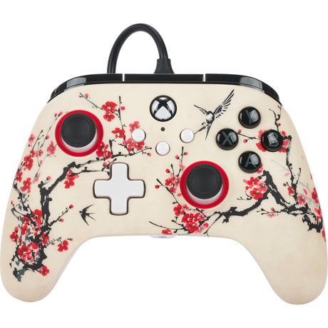 Manette Powera Advantage avec câble pour Xbox Series X|s - Warrior's Nirvana (Magnolia White, Xbox Series X|s, Xbox One, PC)