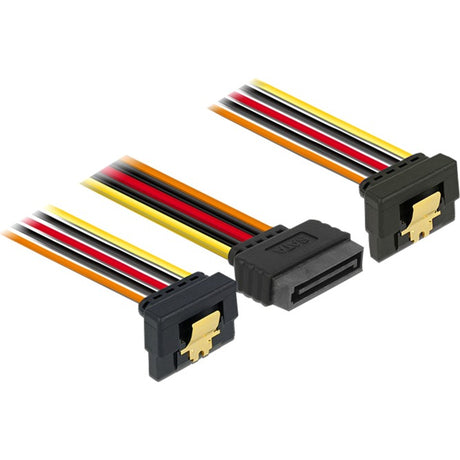 Delock SATA 15 broches > 2 x câble répartiteur d'alimentation SATA 15 broches (noir rouge, 0,15 mètres)