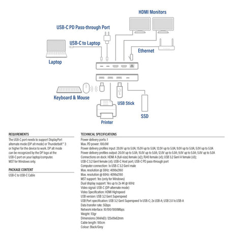 Station d'accueil Act Connectivité USB-C 4K MST