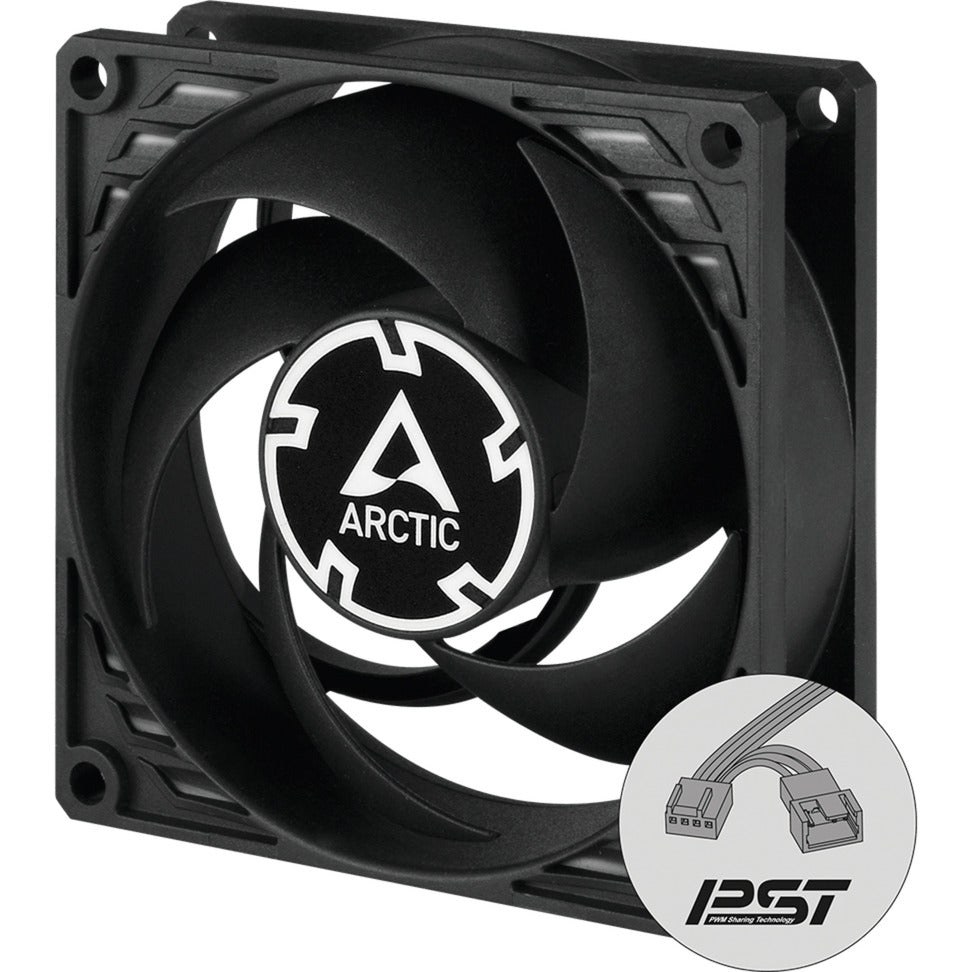 Ventilateur de boîtier Arctic p8 pwm pst (noir, 80 x 80 x 25 mm)