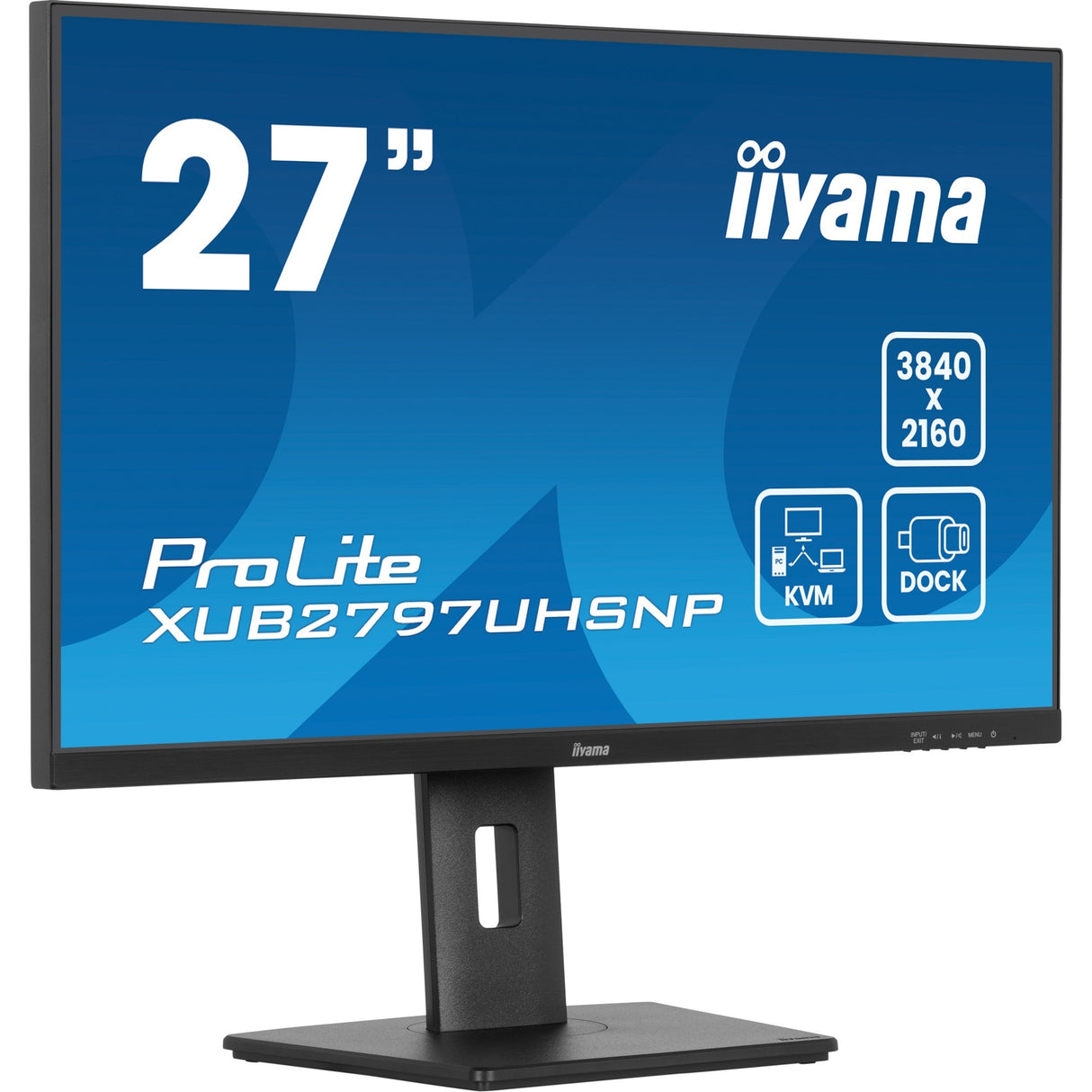 Moniteur Iiyama prolite xub2797uhsnp-b1 27 4k uhd (noir, hdmi, port d'affichage, 4x usb-a, usb-c, rj-45)