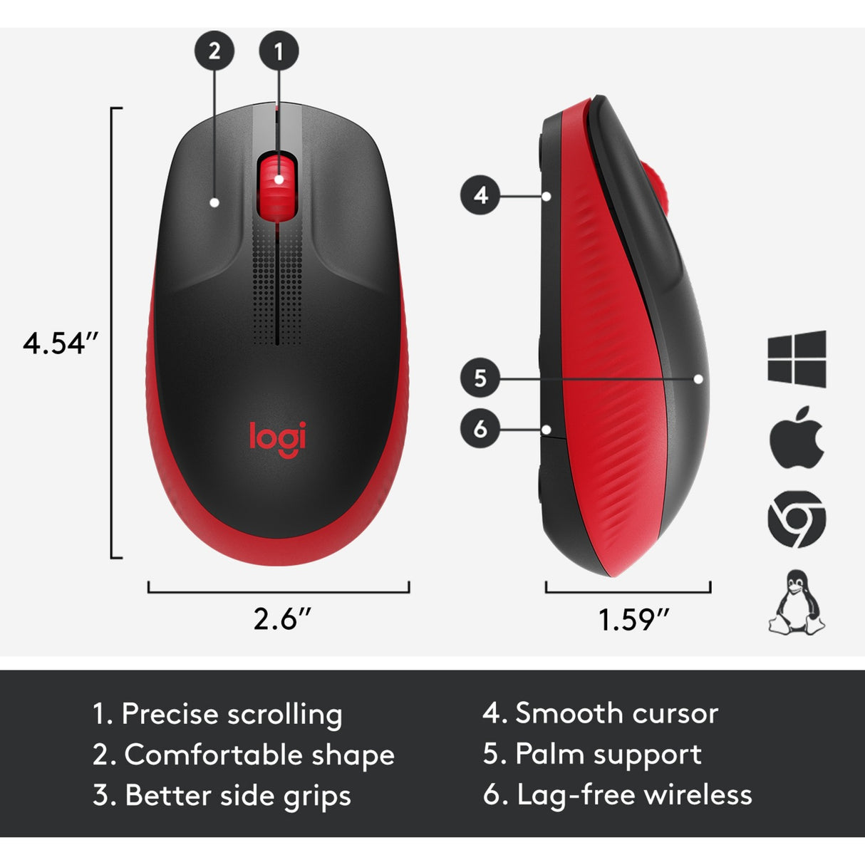 Logitech M190 Souris sans fil pleine grandeur