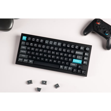 Clavier mécanique personnalisé sans fil Keychron q1 ultra-m4 8k (noir, disposition américaine (qwerty), banane à pompon en soie, 75 %, RVB, échange à chaud, 8k, 2,4 GHz | Bluetooth 5.2 | USB-C)