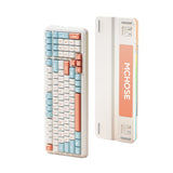 Mchose K99 Horizon Orange Hyacinth Clavier mécanique RVB sans fil avec joint d'étanchéité (blanc, disposition américaine (Qwerty), KTT Hyacinth, RVB, Hot Swap, Double-Shot PBT, sans fil | Bluetooth | USB-C)