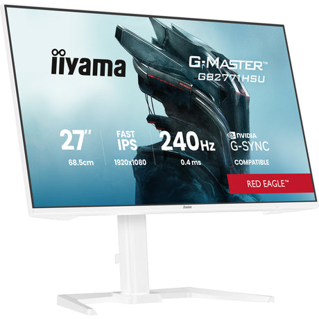 Moniteur de jeu Iiyama G-Master Red Eagle GB2771HSU-W1 27 (blanc (mat), 2x HDMI, port d'affichage, USB-A, USB-C, 240 Hz)