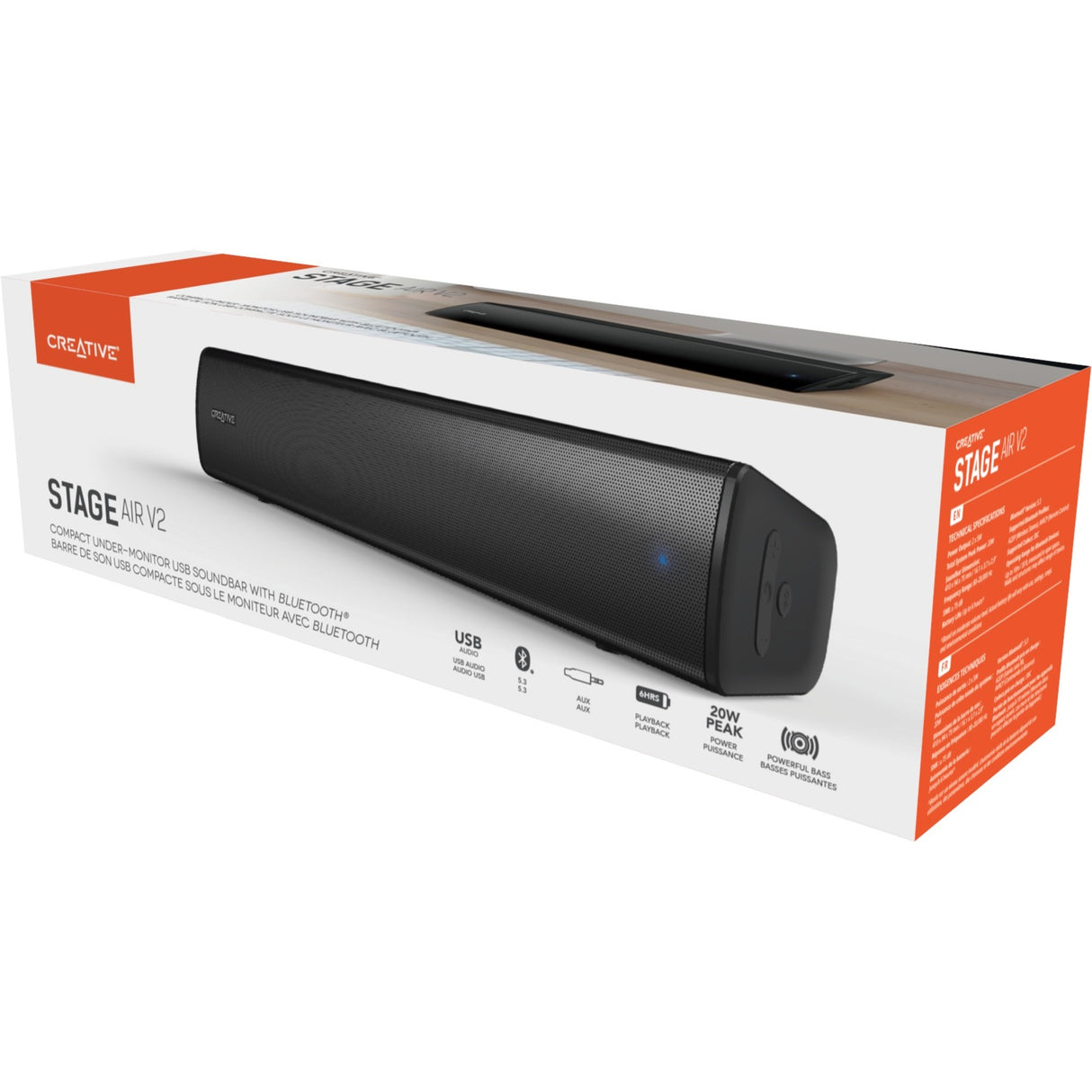Barre de son Creative Stage Air V2 (noir, Bluetooth)