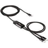 Club 3D USB Type-C, câble de chargement en Y vers 2x câble répartiteur USB Type-C (noir, 1,83 mètres, max. 100 W)