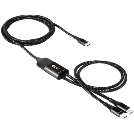 Club 3D USB Type-C, câble de chargement en Y vers 2x câble répartiteur USB Type-C (noir, 1,83 mètres, max. 100 W)
