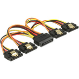 Delock alimentation sata 15 broches > câble d'alimentation sata 15 broches 4x (noir rouge, 0,15 mètres)