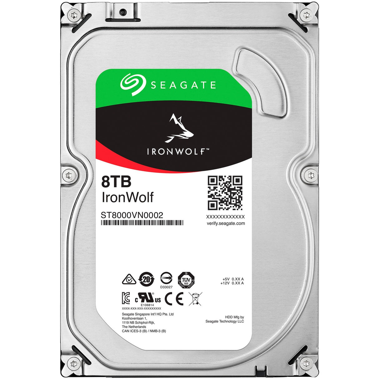 Seagate ST8000VN002 HDD de bureau Ironwolf Ironwolf, 8 TB, 3,5, 5400 tr / min
