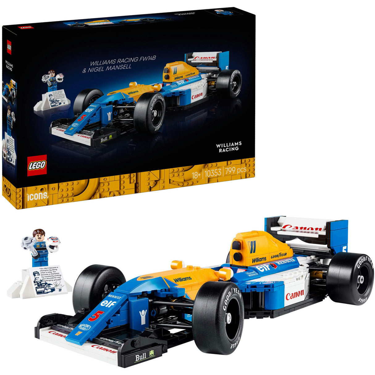 Icônes Lego 10353 Williams Racing FW14B et Nigel Mansell