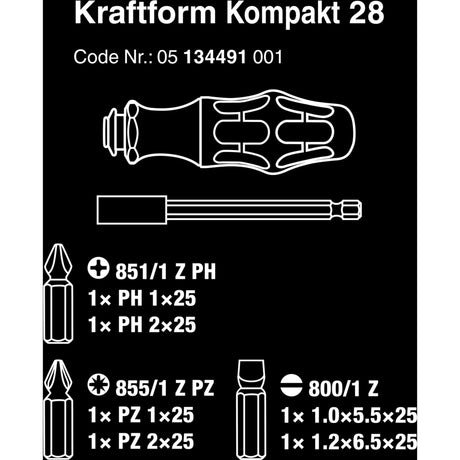 Wera kraftform kompakt 28 avec coffret de clé à douille (noir vert, 6 pièces)