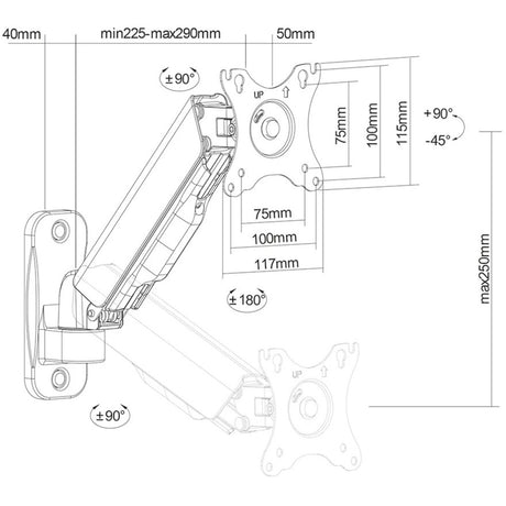 Neomounts WL70-440BL11 Support mural pour téléviseur (noir)