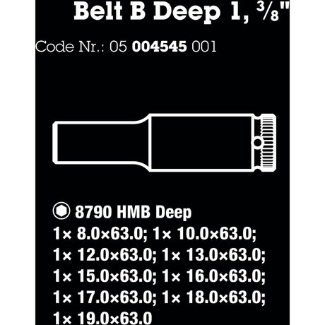 Ceinture waa B deep 1 Caps Ensemble, avec 3 8 lecteur, 9