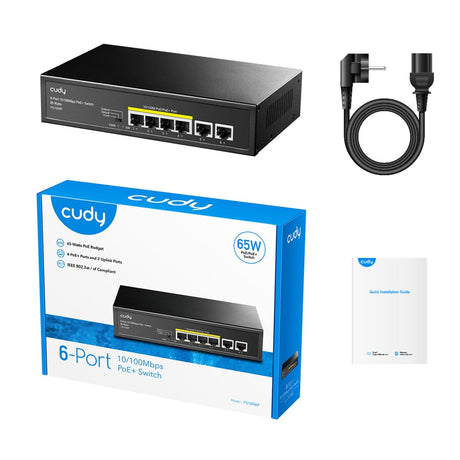 Commutateur Poe+ Cudy 6 ports 10 100 m