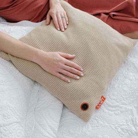 Coussin chauffant sans fil Cosy una tricoté 45 x 45 cm