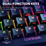 Trust GXT 867 Acira 60 % mini clavier de jeu mécanique (noir, disposition américaine (QWERTY), Outemu Red, 60 %, RVB)
