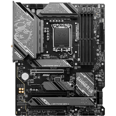 Carte mère MSI Z790 Gaming Plus Wi-Fi Socket 1700 (gris noir, RAID, 2,5 Go-LAN, Wi-Fi 6e, BT, Sound, ATX)