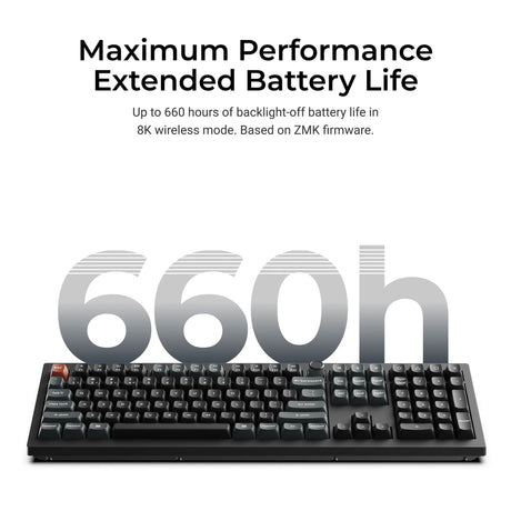 Clavier mécanique personnalisé sans fil Keychron v6 ultra 8k (noir, disposition américaine (qwerty), pompon de soie rouge, 100 %, RVB, échange à chaud, 2,4 GHz | Bluetooth 5.3 | USB-C)
