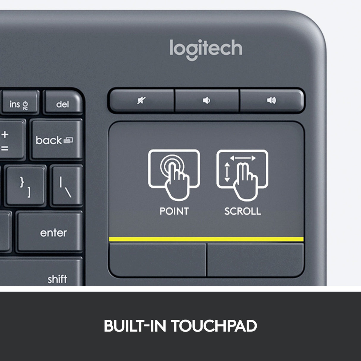 Clavier tactile sans fil Logitech K400 Plus