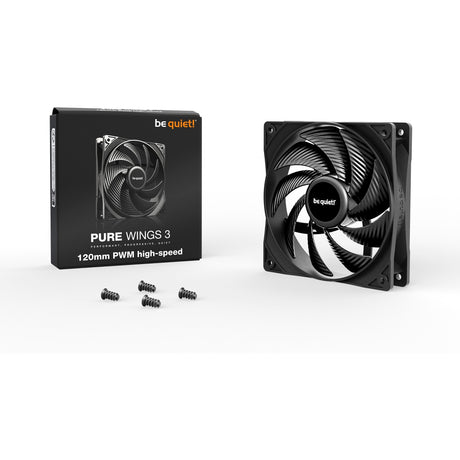 Soyez silencieux! Ventilateur de boîtier haute vitesse Pure Wings 3 PWM (noir, 120 x 120 x 25 mm)