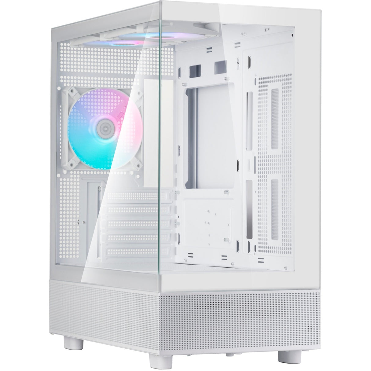 Boîtier mini tour Silverstone lucid 04 (blanc | 2x USB-A | 1x USB-C | RVB | verre trempé)