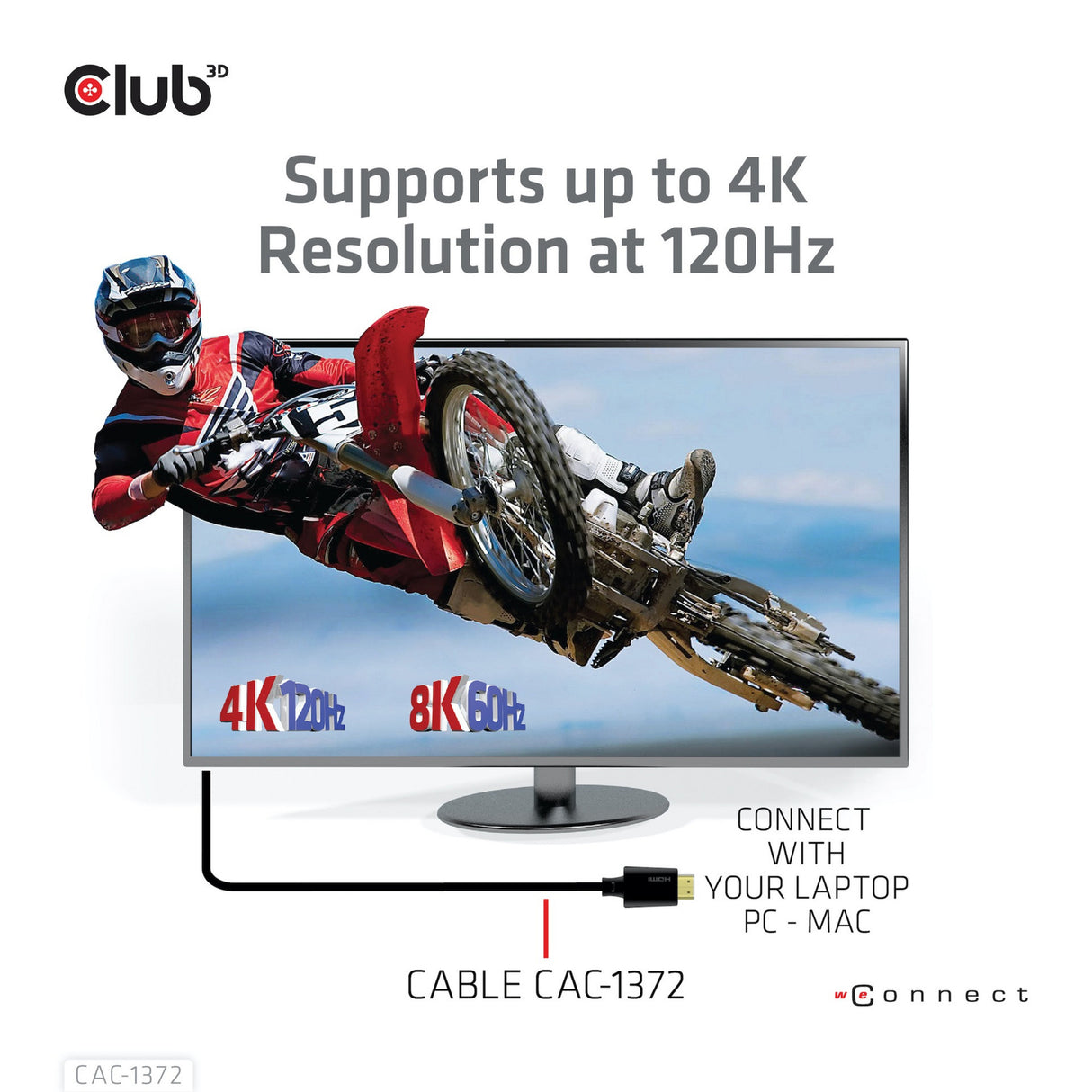Câble certifié HDMI 2.1 ultra haut débit Club 3D mâle-mâle (noir, 2 mètres, 4K 120Hz, 8K 60Hz, 48Gbps)