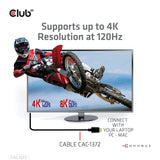 Câble certifié HDMI 2.1 ultra haut débit Club 3D mâle-mâle (noir, 2 mètres, 4K 120Hz, 8K 60Hz, 48Gbps)