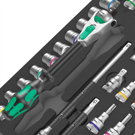Wera 9722 insert en mousse avec cliquet zyklop 8000 c 1 2 jeu 1, 31 pièces - 05150112001