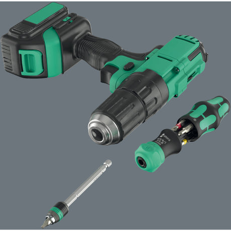 Wera kraftform kompakt 26 ra-r avec étui, jeu d'embouts 6 pièces (noir vert)