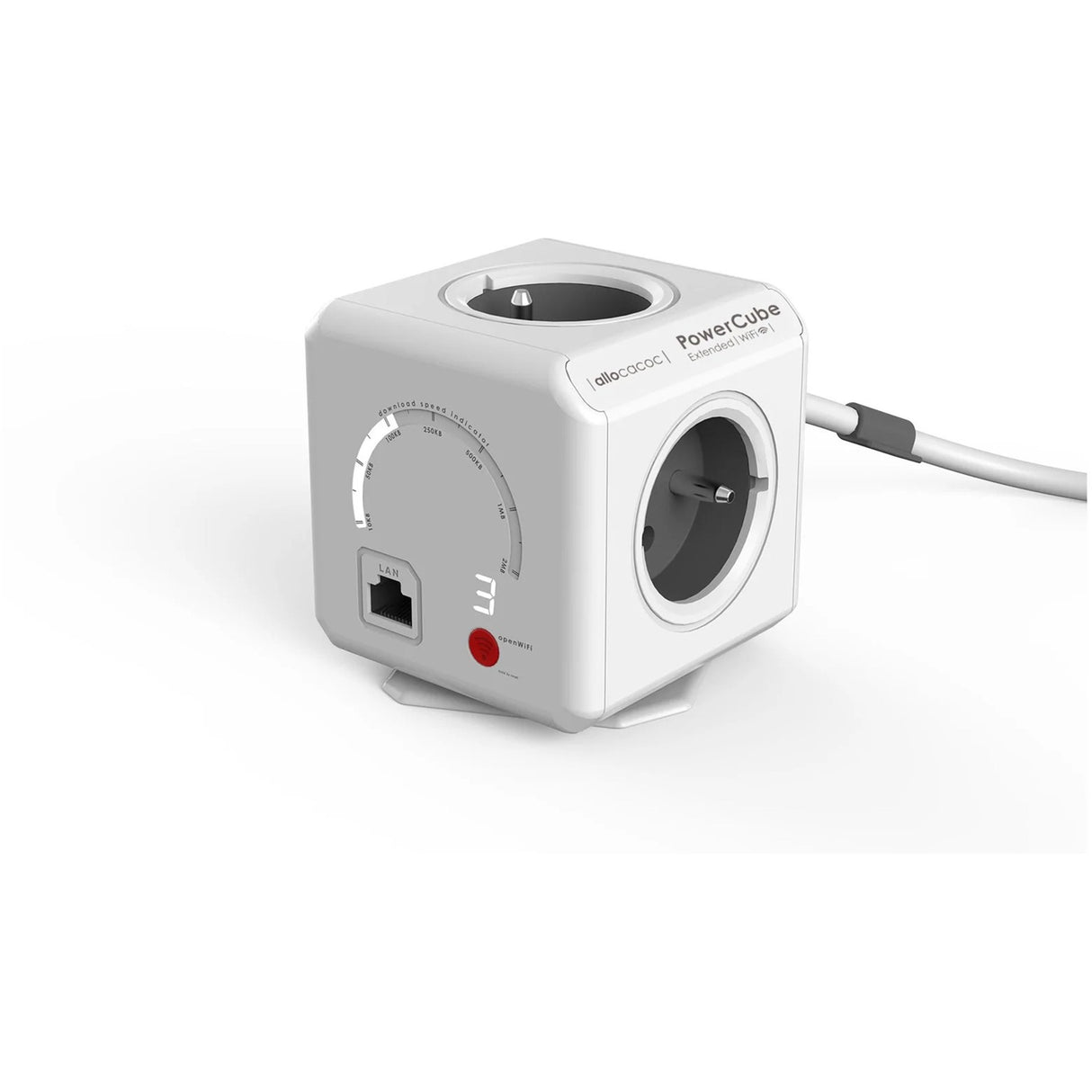 Allocacoc powercube étendu | Wi-Fi | multiprise multiprise (blanc gris, Belgique | France)